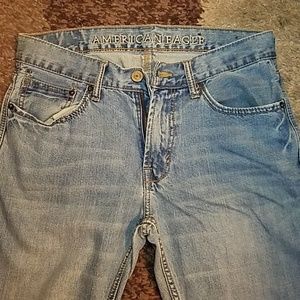 Men's low rise boot jeans.